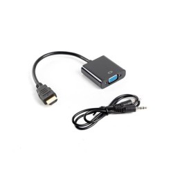 Adapter Lanberg AD-0017-BK (HDMI M - D-Sub (VGA) F 0,20m kolor czarny)