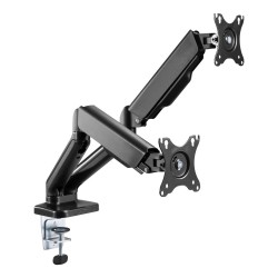 Techly 362138 Uchwyt biurkowy obrotowy na 2 Monitory LCD 17-32", Sprężyna Gazowa