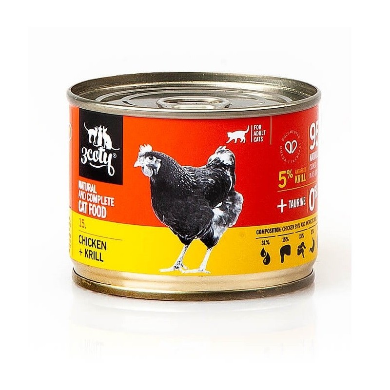 3Coty CHICKEN + KRILL for Adult cats 180g 3Coty CHICKEN + KRILL for Adult cats 180g