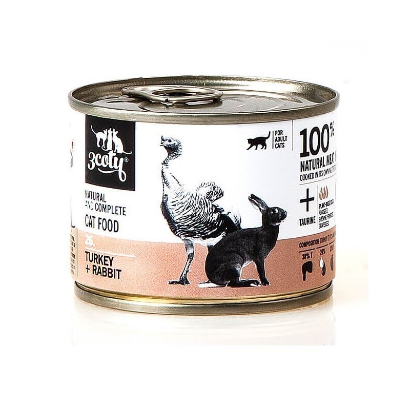 3Coty TURKEY + RABBIT for Adult cats 180g 3Coty TURKEY + RABBIT for Adult cats 180g