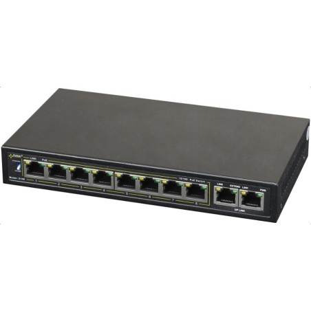 PULSAR S108 łącza sieciowe Fast Ethernet (10/100) Obsługa PoE Czarny