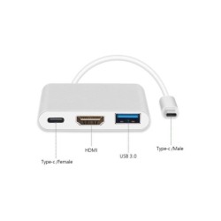 MACLEAN ADAPTER USB 3.1 C-HDMI 4K + USB 3.0 + USB C MCTV-840