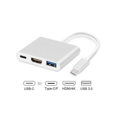 MACLEAN ADAPTER USB 3.1 C-HDMI 4K + USB 3.0 + USB C MCTV-840