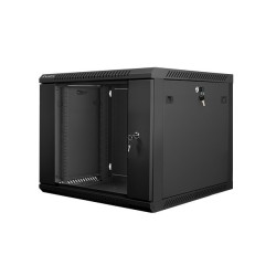 Lanberg szafa instalacyjna wisząca 19'' 9U 600x600mm czarna (drzwi szklane)
