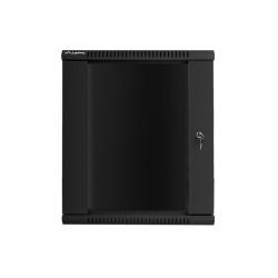 Lanberg Szafa rack 19 cali Wall-Mount 15U/600x450 V2 czarna, drzwi szklane