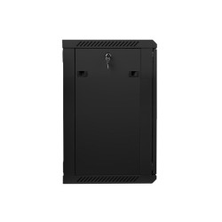 Lanberg Szafa rack 19 cali Wall-Mount 15U/600x450 V2 czarna, drzwi szklane