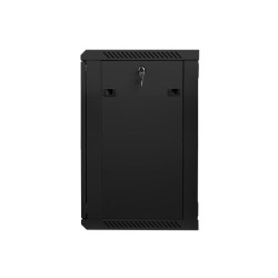 Lanberg Szafa rack 19 cali Wall-Mount 15U/600x450 V2 czarna, drzwi szklane