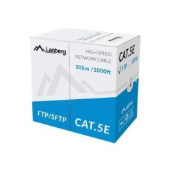 LANBERG KABEL LAN FTP 100MB/S 305M DRUT CCA SZARY