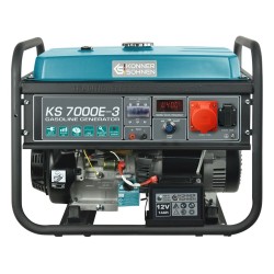 Könner & Söhnen KS 7000E-3 agregat prądotwórczy 5000 W 25 l Benzynowy Czarny, Morski