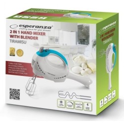 Blender, Mikser ręczny Esperanza TIRAMISU EKM010 (300W kolor biały)