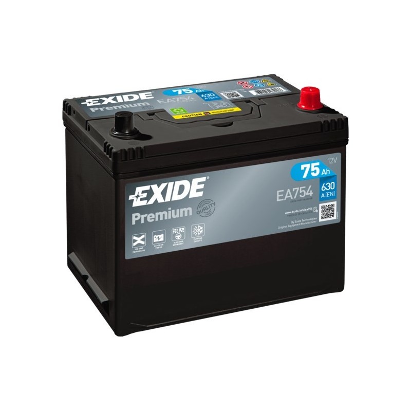 Akumulator EXIDE 12V 75Ah/630A PREMIUM (P+, en) 270x173x222 Akumulator EXIDE 12V 75Ah/630A PREMIUM (P+, en) 270x173x222