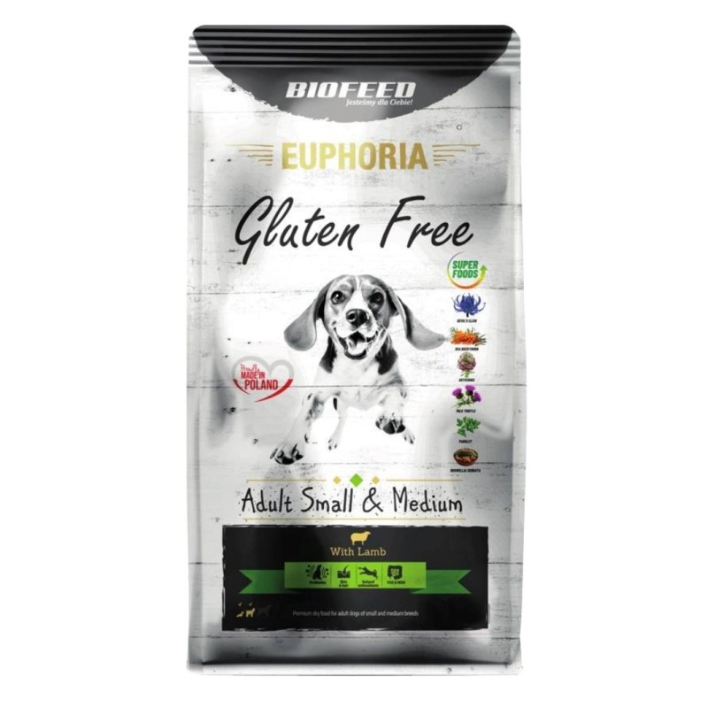 BIOFEED Euphoria G-F psy SMALL&MID jagnięcina 12kg