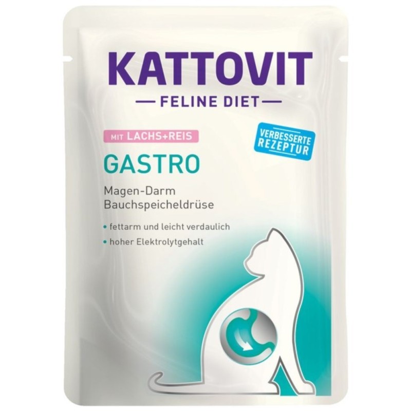 KATTOVIT GASTRO Łosoś z ryżem 85g dla kota