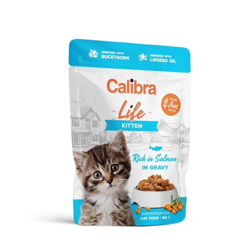 CALIBRA CAT life pouch kitten salmon in gravy 85g CALIBRA CAT life pouch kitten salmon in gravy 85g
