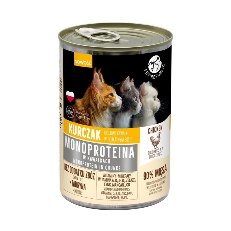 PetRepublic MONOPROTEINA dla kota kurczak sos 400 g