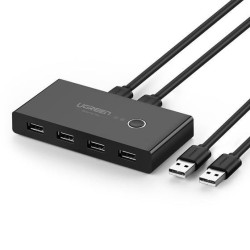 Ugreen Switch box HUB 4xUSB 2.0 (na 2 komputery) czarny