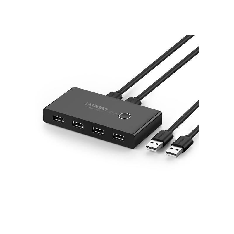 Ugreen Switch box HUB 4xUSB 2.0 (na 2 komputery) czarny Ugreen Switch box HUB 4xUSB 2.0 (na 2 komputery) czarny