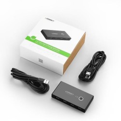 Ugreen Switch box HUB 4xUSB 2.0 (na 2 komputery) czarny