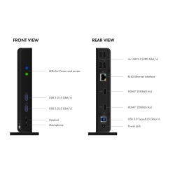 ICY BOX IB-DK2251AC Przewodowa USB 3.2 Gen 2 (3.1 Gen 2) Type-A Czarny