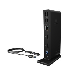 ICY BOX IB-DK2251AC Przewodowa USB 3.2 Gen 2 (3.1 Gen 2) Type-A Czarny