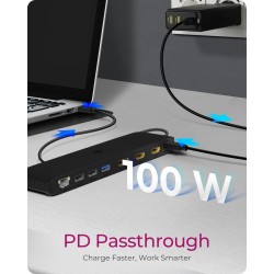 Stacja dokująca IcyBox USB Type-C mit dreifach Videoausgabe