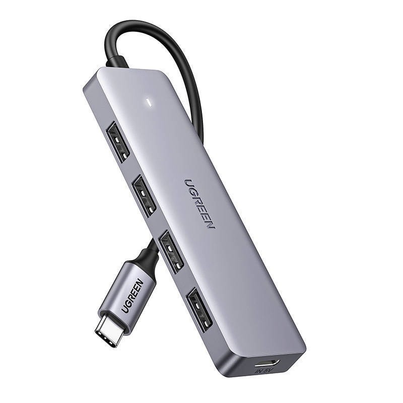 Ugreen Hub Adapter 4w1 USB C do 4x USB 3.0+USB C (szary) Ugreen Hub Adapter 4w1 USB C do 4x USB 3.0+USB C (szary)