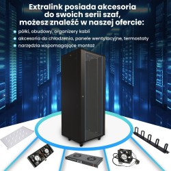 Extralink Szafa rack 37U 600x1000 Czarna stojąca
