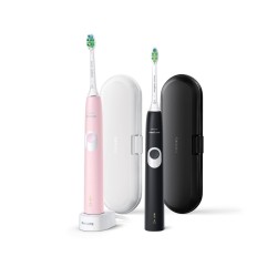 Zestaw 2 szczoteczek do zębów PHILIPS 4300 HX6800/35 Soniczna (czarna, różowa)
