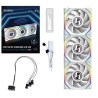 Wentylator Lian Li LULI-100 UNI FAN SL LCD, ARGB, PWM, 3x, 120 mm, Bezprzewodowe sterowanie za pomocą kontrolera 2.4GHz, biały