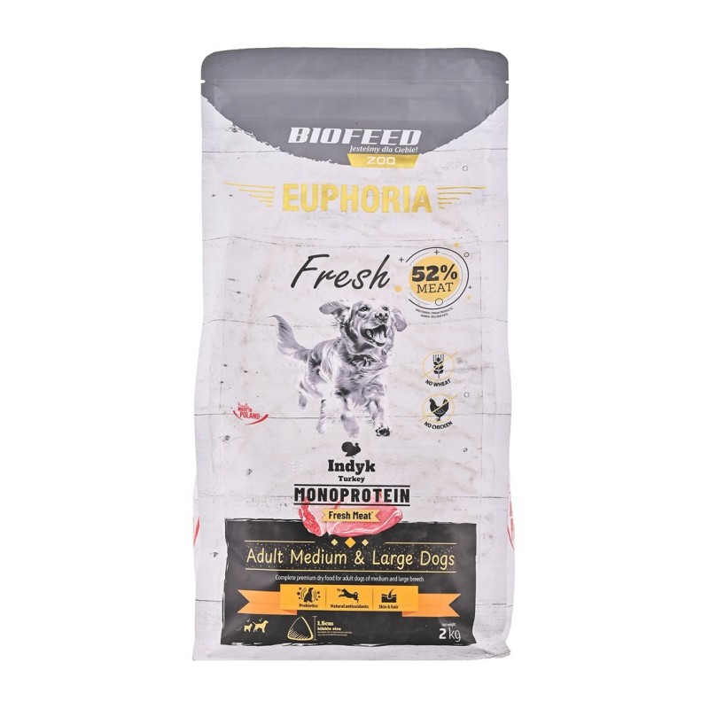 BIOFEED Euphoria Fresh Meat Adult Medium & Large Indyk Monoprotein 2kg