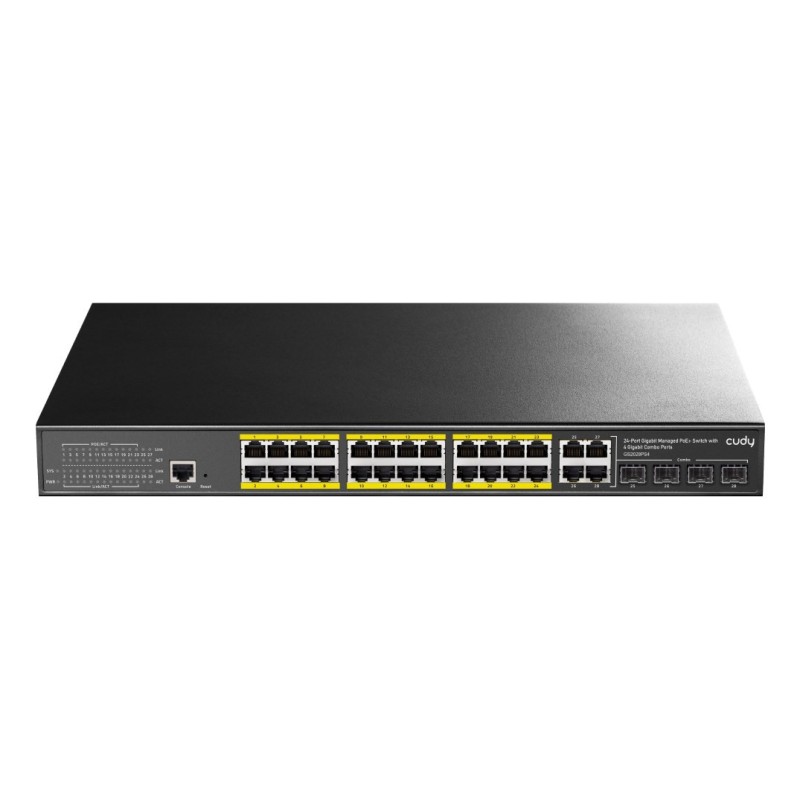 Cudy GS2028PS4 Zarządzany L2 Gigabit Ethernet (10/100/1000) Obsługa PoE 1U Czarny Cudy GS2028PS4 Zarządzany L2 Gigabit Ethernet (10/100/1000) Obsługa PoE 1U Czarny