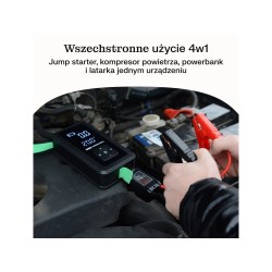 Greencell PowerBoost Air / Rozrusznik / Powerbank do samochodu z kompresorem 8000mAh 1000A Urządzenie rozruchowe