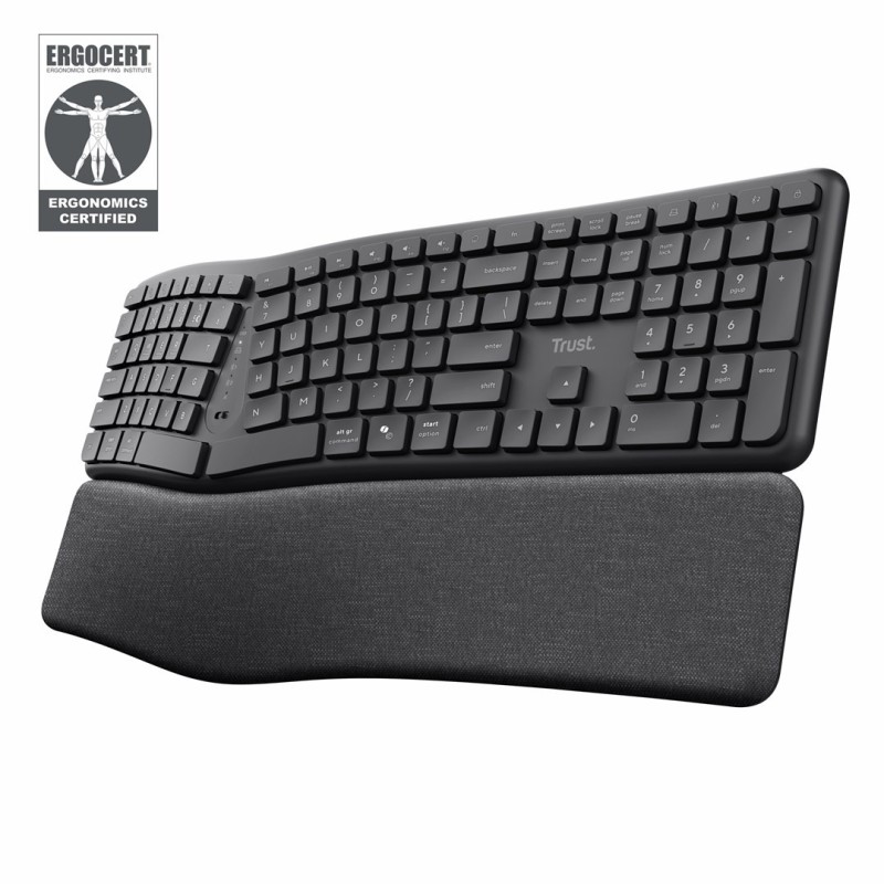 Klawiatura ergonomiczna TRUST Keyra multidevice wireless Klawiatura ergonomiczna TRUST Keyra multidevice wireless