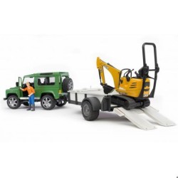 Land Rover z lawetą + mikrokoparka JCB CTS 02593 BRUDER