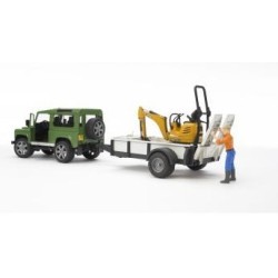 Land Rover z lawetą + mikrokoparka JCB CTS 02593 BRUDER