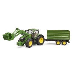 Traktor John Deere 7R 350 z ładowaczem czołowym i przyczepą 2-osiową 03155 BRUDER