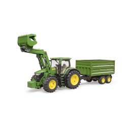 Traktor John Deere 7R 350 z ładowaczem czołowym i przyczepą 2-osiową 03155 BRUDER