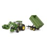 Traktor John Deere 7R 350 z ładowaczem czołowym i przyczepą 2-osiową 03155 BRUDER