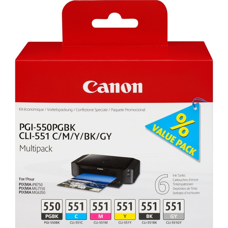 Canon PGI-550/CLI-551 / 6496B005 Multipack Canon PGI-550/CLI-551 / 6496B005 Multipack