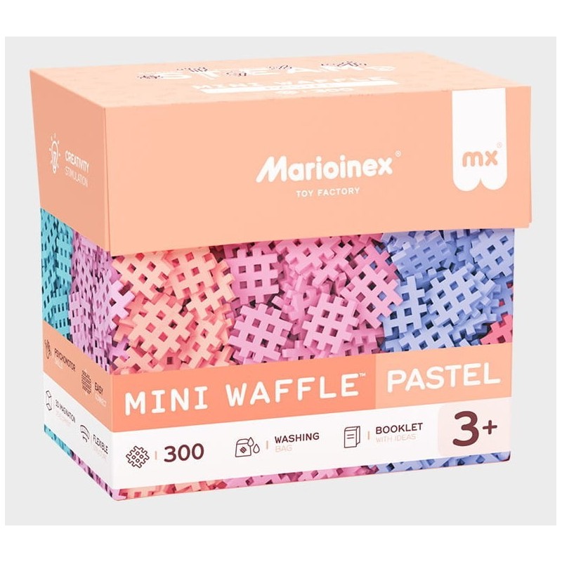 Klocki Waffle mini pastel 300 sztuk 636 Marioinex Klocki Waffle mini pastel 300 sztuk 636 Marioinex
