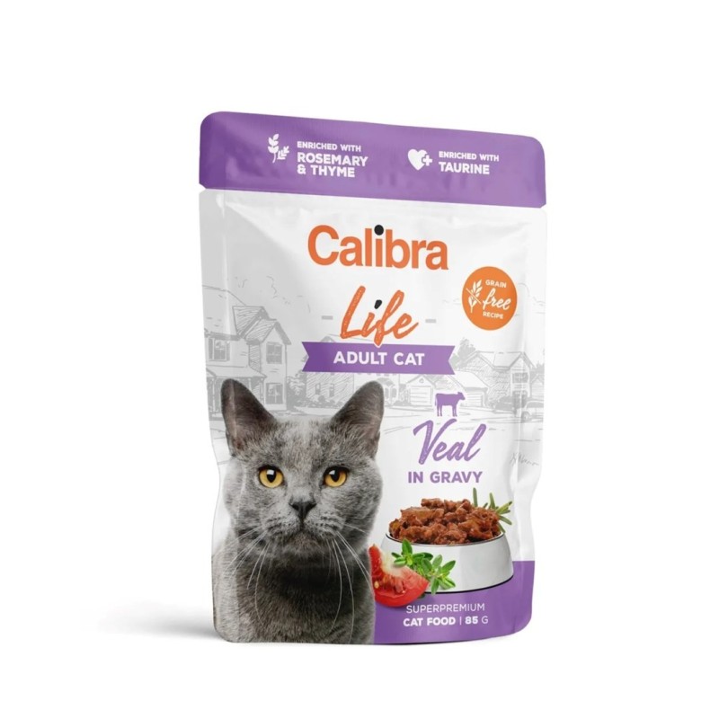 CALIBRA CAT life pouch adult veal in gravy 85g CALIBRA CAT life pouch adult veal in gravy 85g