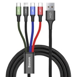 Zestaw kabli zasilający Baseus CA1T4-B01 (USB - Lightning, Micro USB, USB...
