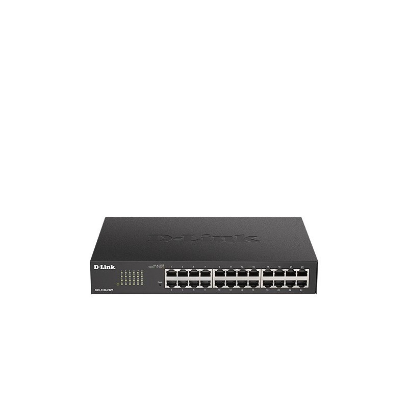 D-Link DGS-1100-24V2 łącza sieciowe Zarządzany L2 Gigabit Ethernet (10/100/1000) 1U Czarny