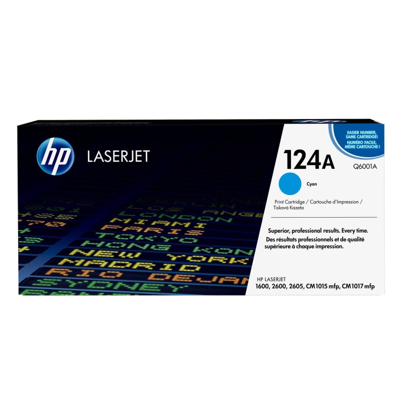 HP 124A oryginalny wkład z błękitnym tonerem LaserJet HP 124A oryginalny wkład z błękitnym tonerem LaserJet