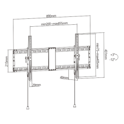 GEMBIRD UCHWYT ŚCIENNY REGULOWANY LCD 43-90 VESA MAX 800 X 400MM, DO 70KG