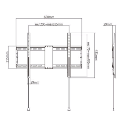 GEMBIRD UCHWYT ŚCIENNY LCD 37-80 VESA MAX 600 X 400MM, DO 70KG