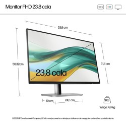 MONITOR HP LED 23,8” S5 Pro 524pf (9D9L6UT)