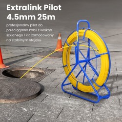 Extralink Pilot 4.5mm 25m | Cable pulling rod | glass fibre FRP, d. 4.5mm, l. 25m, yellow