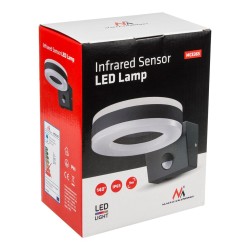 Lampa LED Maclean, ścienna, z czujnikiem PIR, PC+ALU, 20W, 1700lm, IP65, Neutral White 4000K, szara, MCE365