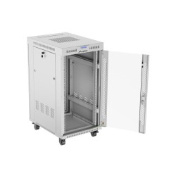 SZAFA INSTALACYJNA RACK STOJĄCA 19" 22U 600X800 SZARA DRZWI SZKLANE LCD LANBERG (FLAT PACK) V2